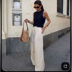 Zara pleated wide leg pants